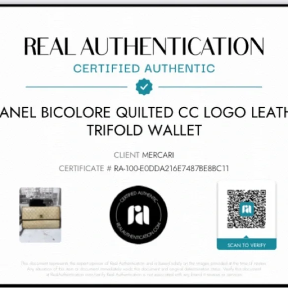 Sold Authentic CHANEL Bicolore Quilted CC Logo Leather Trifold Wallet - Picture 5 of 17